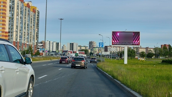 Фотография рекламного носителя, тип: Билборд 3x6, адрес: Парашютная ул. X Долгоозерная ул. Х Мартыновский сквер, Санкт-Петербург, Россия. Сторона А1 №687299