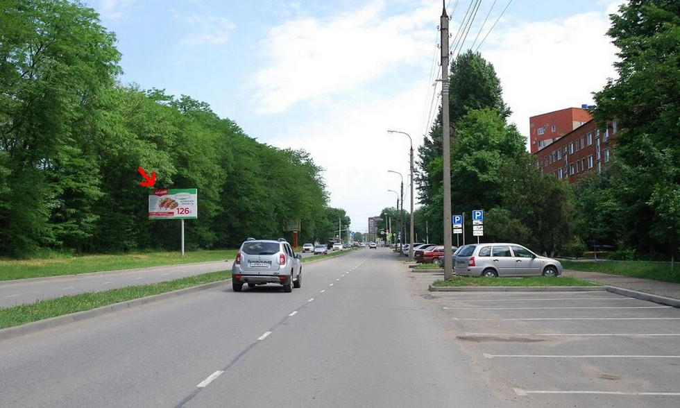 Фотография рекламного носителя, тип: Нестандартный билборд, адрес: Юннатов ул., д.8, Майкоп, Республика Адыгея, Россия. Сторона Б №1026038