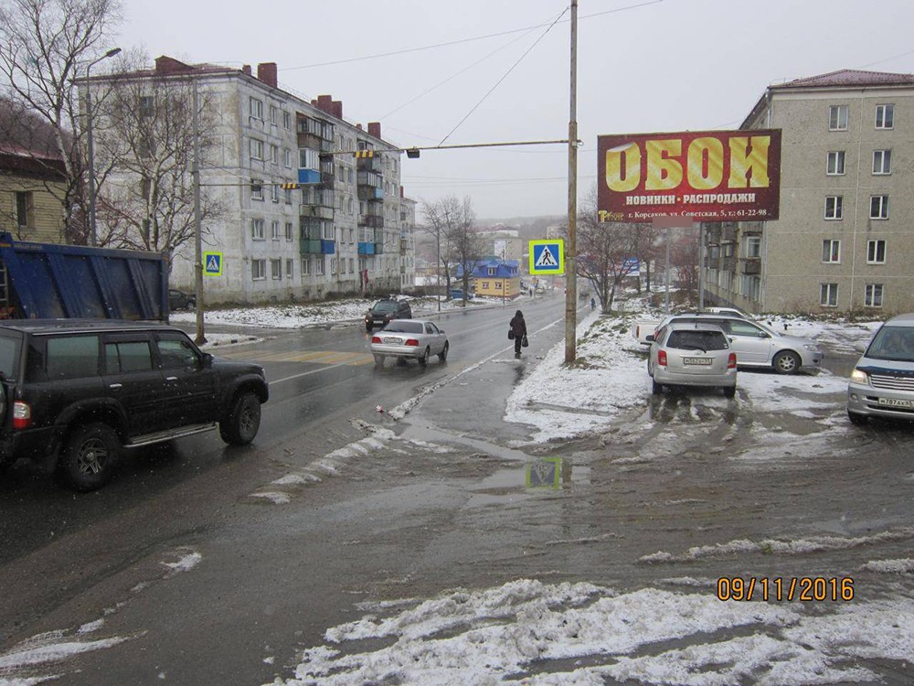 Фотография рекламного носителя, тип: Билборд 3x6, адрес: Корсаков г., Окружная ул., д.2, поз.1, Южно-Сахалинск, Сахалинская область, Россия. Сторона A №605767