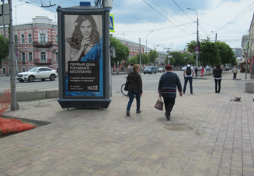 Фотография рекламного носителя, тип: Пиллар 3x1.4, адрес: Соборная ул., д.20А Х Семинарская ул., Рязань, Рязанская область, Россия. Сторона А3 №793692