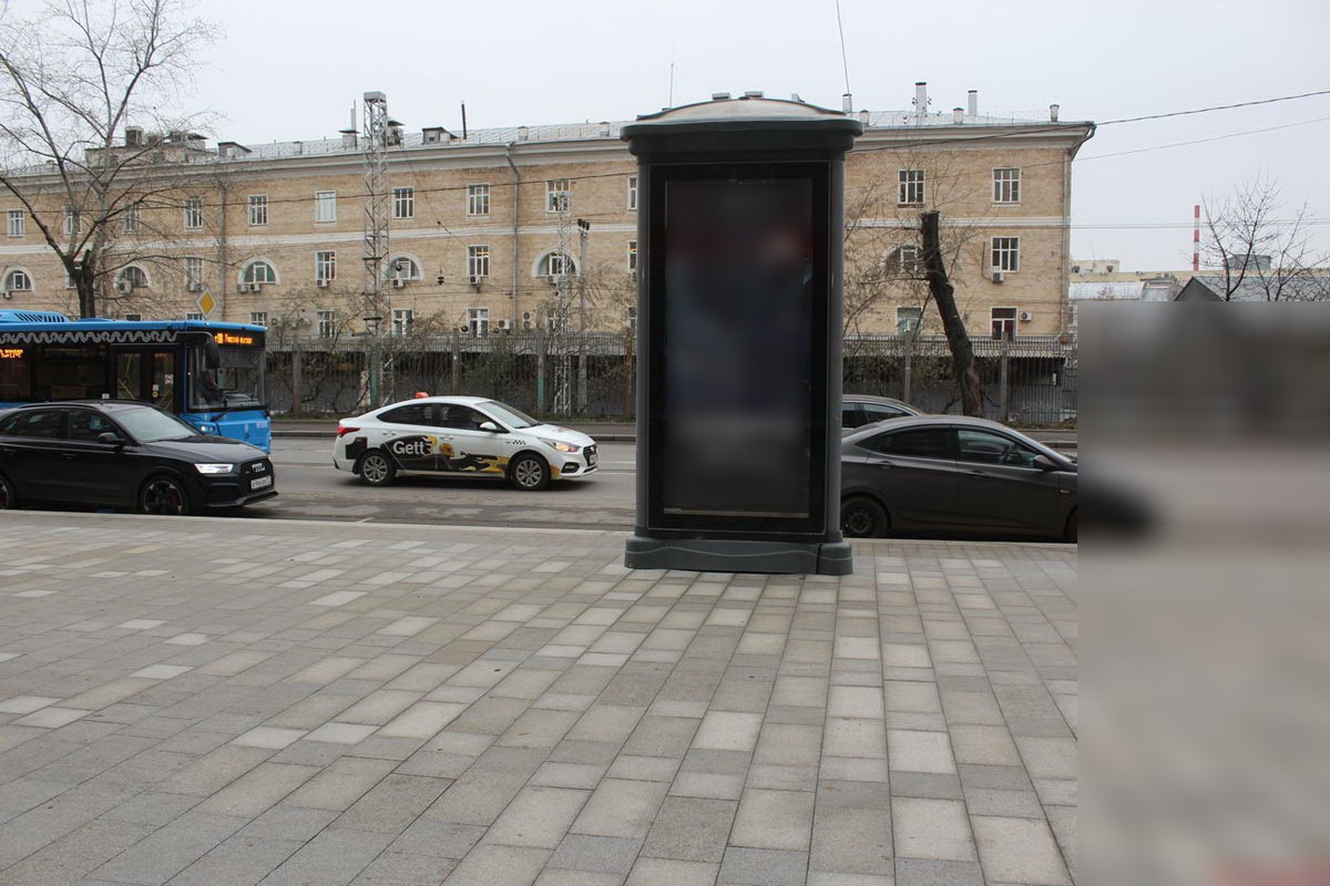 Фотография рекламного носителя, тип: Пиллар 3x1.4, адрес: Бутырский Вал ул., д.32, Москва, Россия. Сторона C №689223