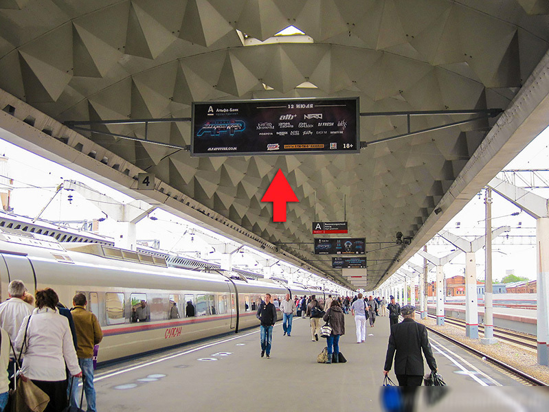 Фотография рекламного носителя, тип: Нестандартный ситиформат, адрес: Невский пр-т., д.85, платформа №4, поз.4, Санкт-Петербург, Россия. Сторона А №987342