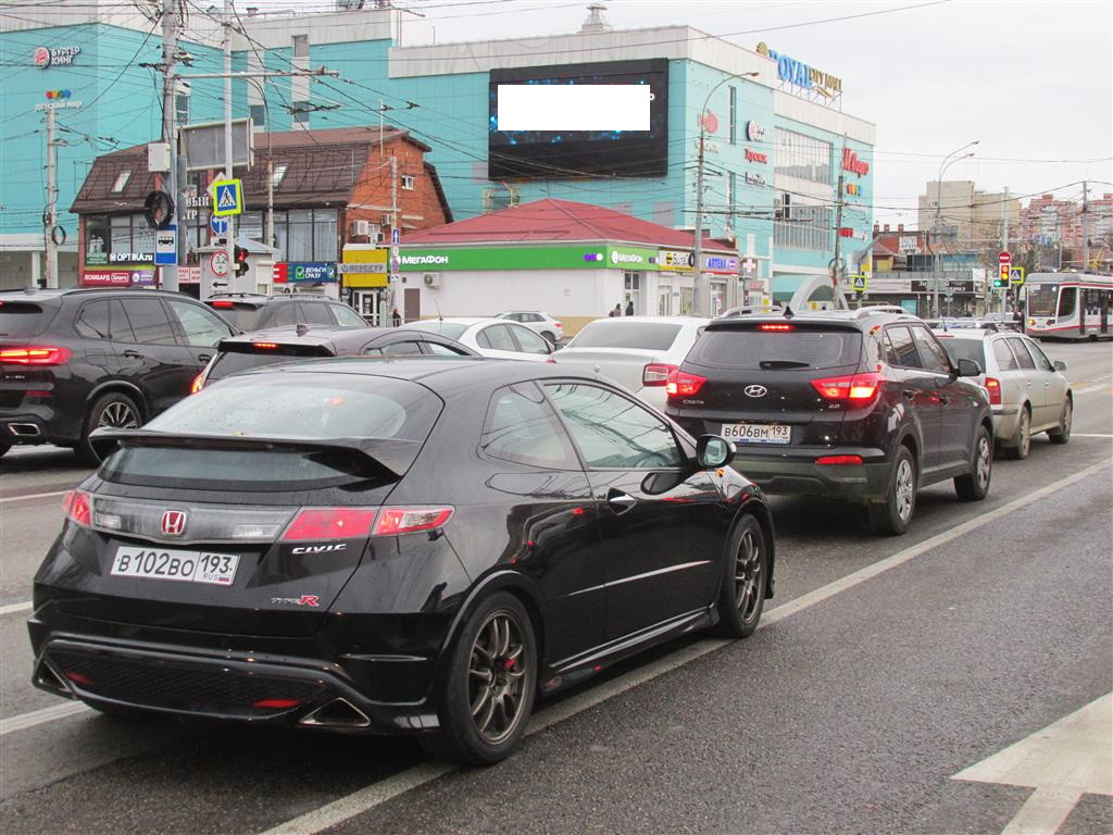 Фотография рекламного носителя, тип: Медиафасад, адрес: Ставропольская ул., д.53, Краснодар, Краснодарский край, Россия. Сторона Bh1-Bh4 №992945
