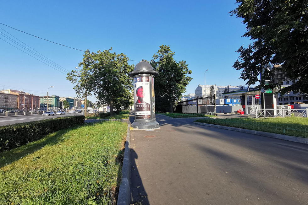 Фотография рекламного носителя, тип: Пиллар 3x1.4, адрес: Обводного канала наб., д.118, корп.8, Санкт-Петербург, Россия. Сторона А №658953