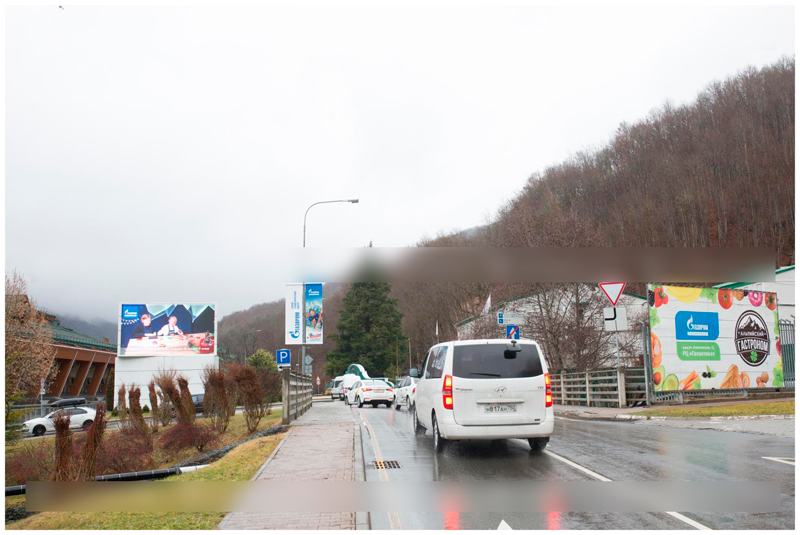 Фотография рекламного носителя, тип: Медиафасад, адрес: Эстосадок с., ГЛК "Газпром_Лаура", поз.3, Сочи, Краснодарский край, Россия. Сторона А1-А10 №832154