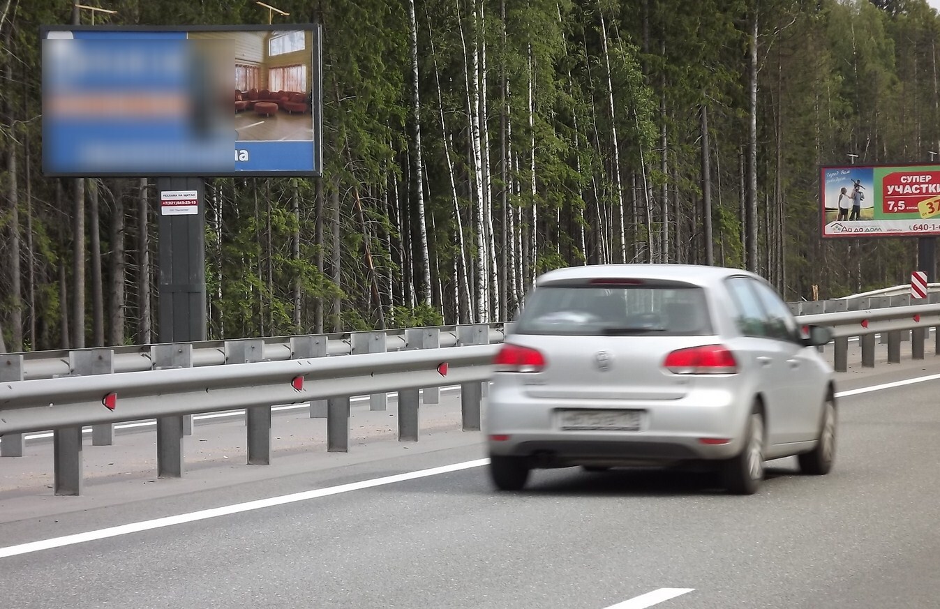 Фотография рекламного носителя, тип: Билборд 3x6, адрес: Новое Приозерское ш., 20 750м, Ленинградская область, Россия. Сторона Б №338868