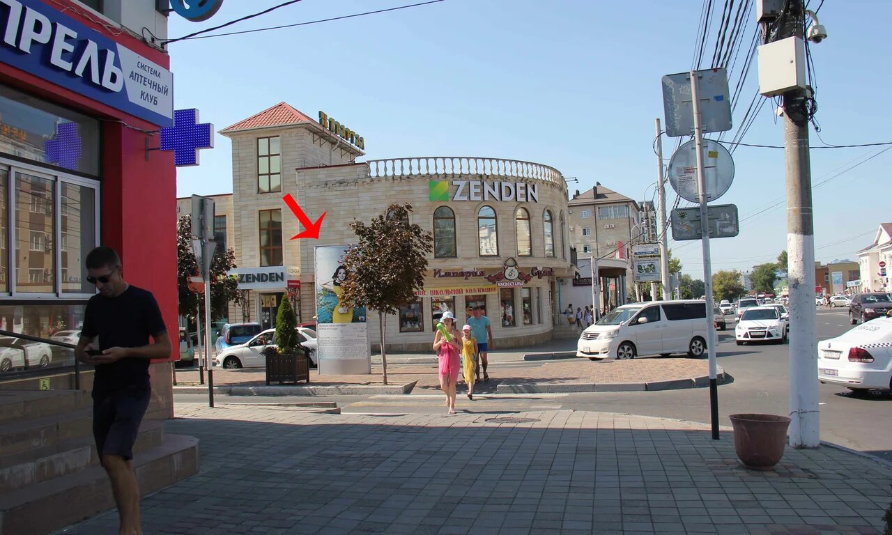 Фотография рекламного носителя, тип: Пиллар 3x1.4, адрес: Красноармейская ул. Х Терская ул., поз.2, Анапа, Краснодарский край, Россия. Сторона Б №785141