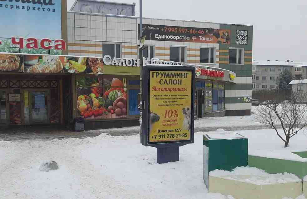 Фотография рекламного носителя, тип: Ситиформат 1.8x1.2, адрес: Всеволожск г., Московская ул., д.7, Ленинградская область, Россия. Сторона A №1047072