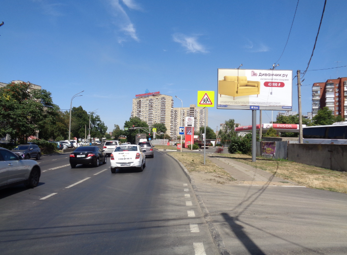 Фотография рекламного носителя, тип: Билборд 3x6, адрес: Уральская ул., д.111, Краснодар, Краснодарский край, Россия. Сторона А №432863