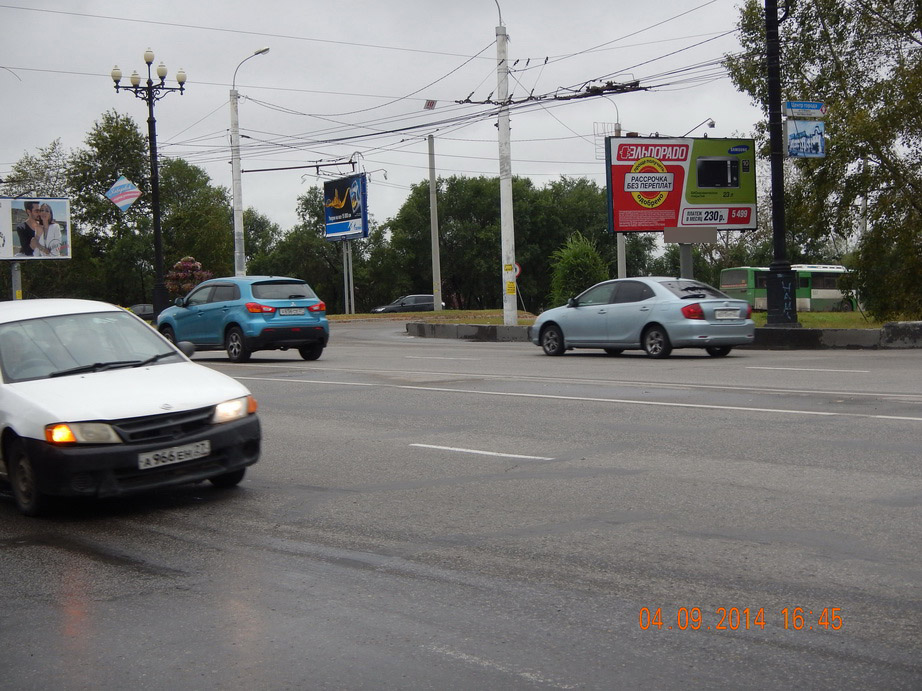 Фотография рекламного носителя, тип: Билборд 3x6, адрес: К. Маркса ул. Х 60 лет Октября пр-т., поз.2, Хабаровск, Хабаровский край, Россия. Сторона А №481819