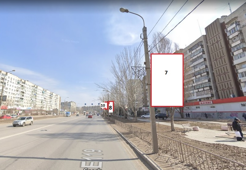 Фотография рекламного носителя, тип: Панель-кронштейн, адрес: Героев Сталинграда пр-т., поз.1, Волгоград, Волгоградская область, Россия. Сторона А №1097355