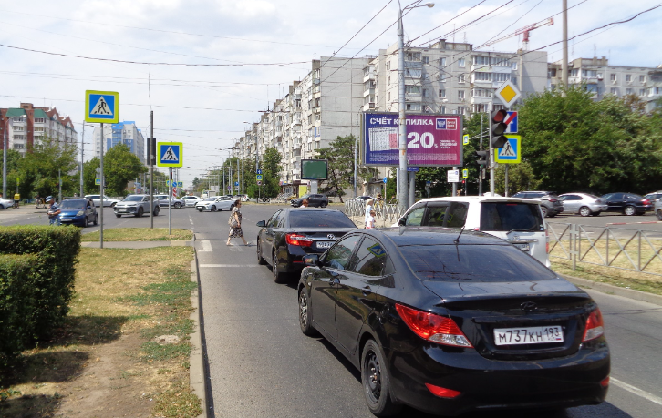 Фотография рекламного носителя, тип: Билборд 3x6, адрес: Сормовская ул., 179/1, поз.1, Краснодар, Краснодарский край, Россия. Сторона A1-A3 №489728