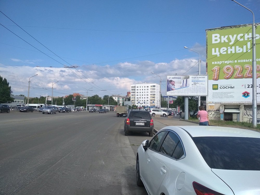 Фотография рекламного носителя, тип: Билборд 3x6, адрес: Города Галле ул., д.9/1, Уфа, Республика Башкортостан, Россия. Сторона А1-А3 №746090