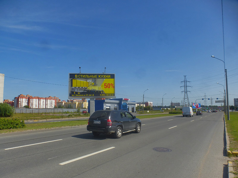 Фотография рекламного носителя, тип: Билборд 3x6, адрес: Оптиков ул., д.6, Санкт-Петербург, Россия. Сторона А1 №639201