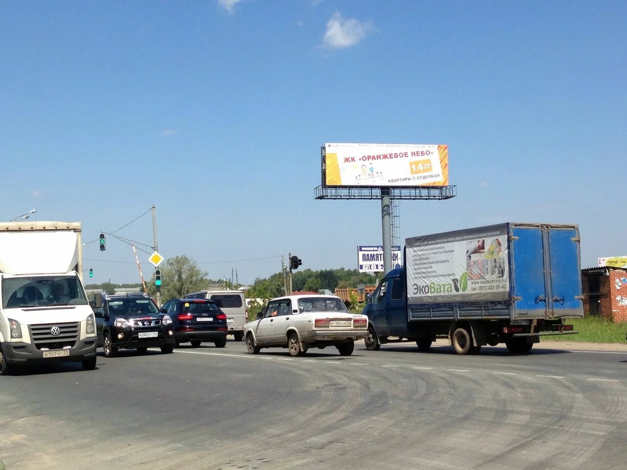 Фотография рекламного носителя, тип: Суперсайт 4x12, адрес: Магистральная ул., поворот на Старое Кстово, Кстово, Нижегородская область, Россия. Сторона А №837383
