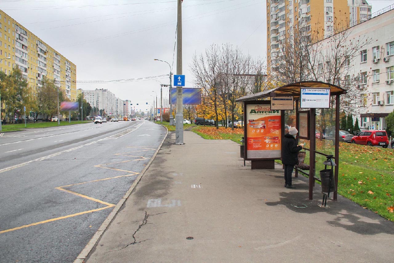 Фотография рекламного носителя, тип: Остановка 1.8x1.2, адрес: Северный б-р., д.7г, стр.1, Москва, Россия. Сторона А №933854