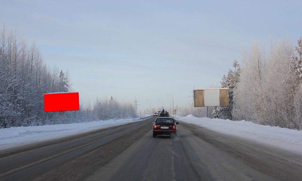Фотография рекламного носителя, тип: Билборд 3x6, адрес: Тюмень-Пыть-Ях а/д. Х Дорожная ул., поз.2, Пыть-Ях, Ханты-Мансийский автономный округ – Югра, Россия. Сторона Б №676778