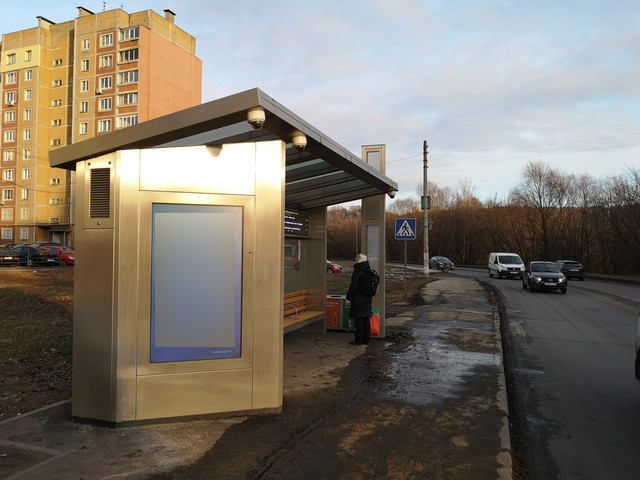 Фотография рекламного носителя, тип: Остановка, адрес: Голубева ул., ост. Школа-интернат, поз.2, Нижний Новгород, Нижегородская область, Россия. Сторона B1-В10 №872099