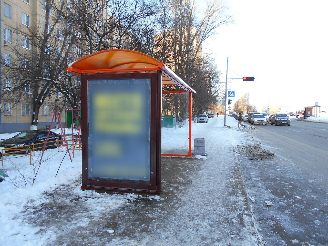 Фотография рекламного носителя, тип: Остановка 1.8x1.2, адрес: Орбитальная ул., ост. ВорР "Орбитальная 54", поз.2, Ростов-на-Дону, Ростовская область, Россия. Сторона Б №831707