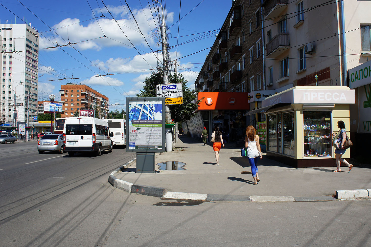 Фотография рекламного носителя, тип: Ситиформат 1.8x1.2, адрес: Советская ул., д.17 Х Денисовский пер., Тула, Тульская область, Россия. Сторона A №805939