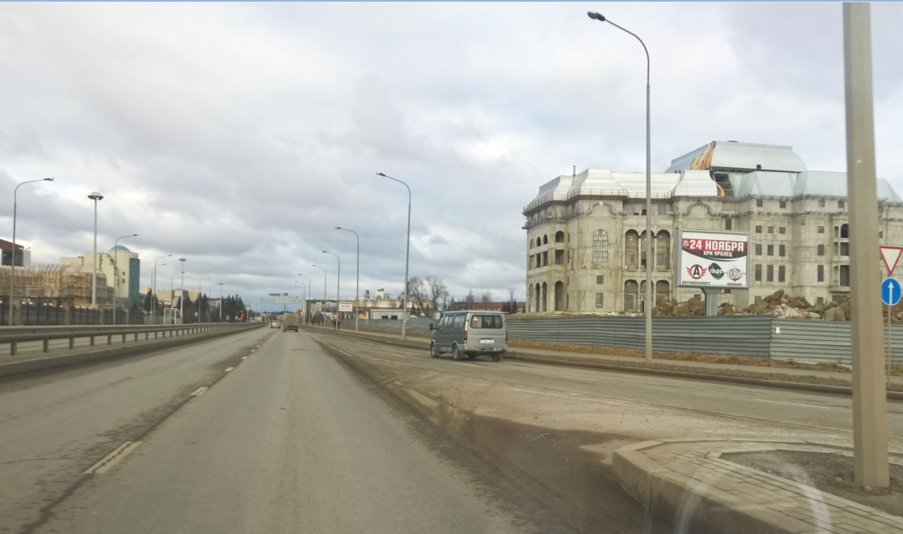 Фотография рекламного носителя, тип: Ситиборд 2.7x3.7, адрес: Успенский пр-т., музей военной техники УГМК, Верхняя Пышма, Свердловская область, Россия. Сторона А1-А4 №834930