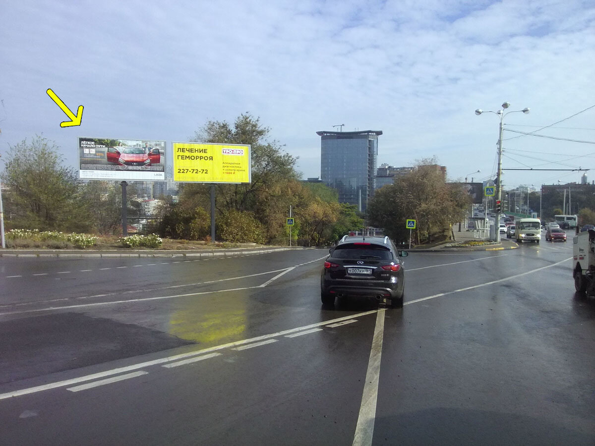 Фотография рекламного носителя, тип: Билборд 3x6, адрес: Вагулевского Х Стачки 1902 года пл., Ростов-на-Дону, Ростовская область, Россия. Сторона A1-A3 №1079318