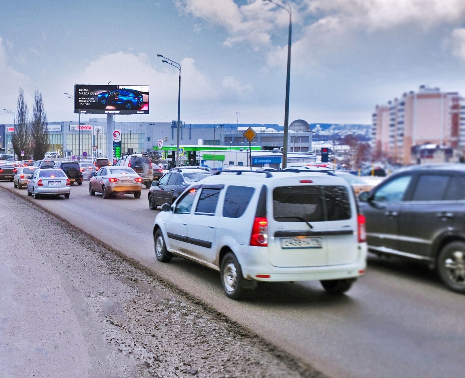 Фотография рекламного носителя, тип: Суперсайт 4x12, адрес: Победы пр-т., д.194А, Казань, Республика Татарстан, Россия. Сторона A1-А10 №994126
