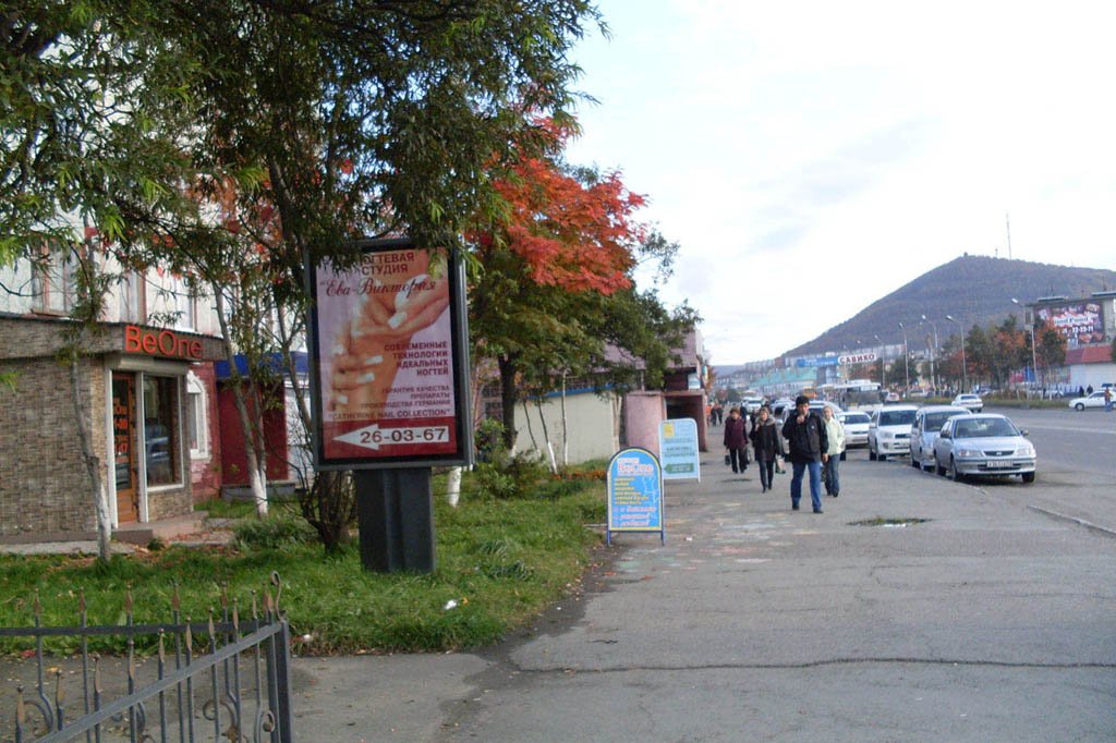 Фотография рекламного носителя, тип: Ситиформат 1.8x1.2, адрес: Тушканова ул., Силуэт, поз.2, Петропавловск-Камчатский, Камчатский край, Россия. Сторона Б №777523