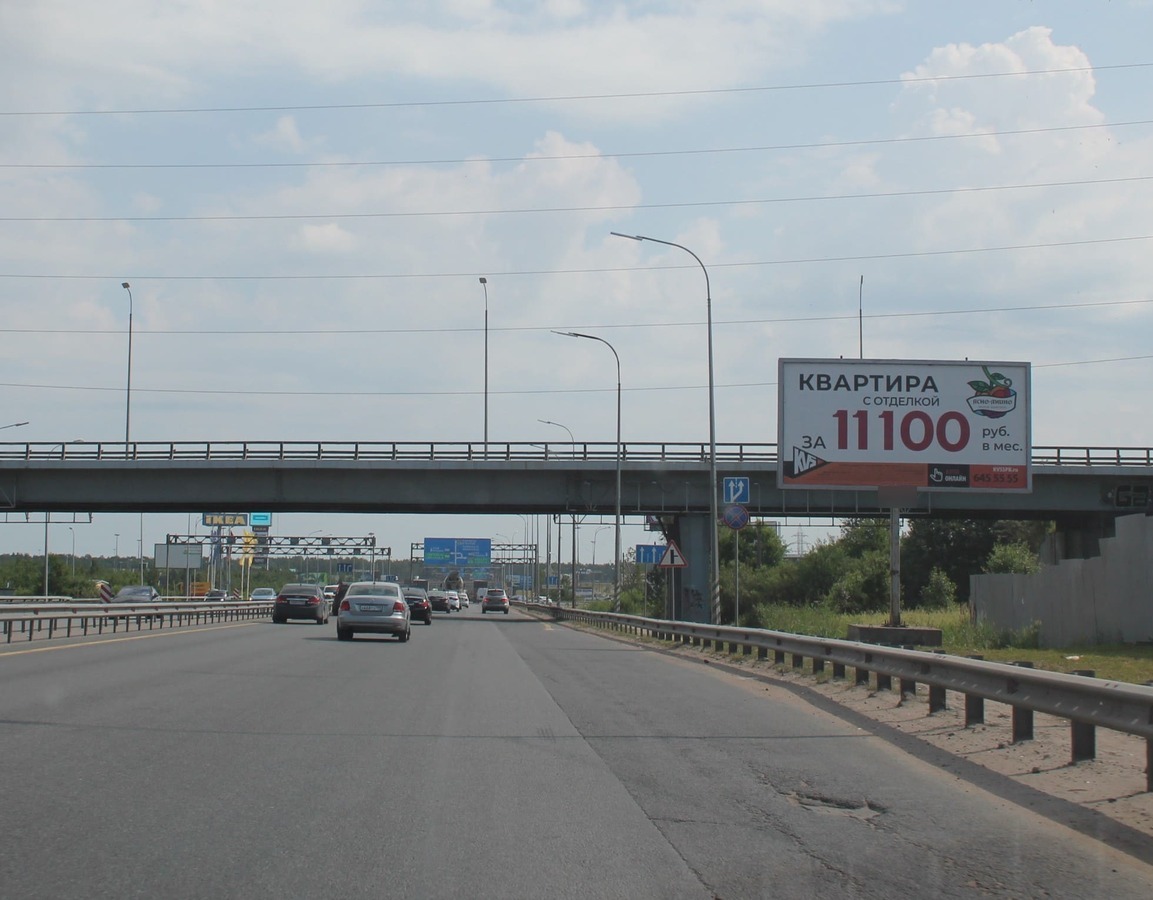 Фотография рекламного носителя, тип: Билборд 3x6, адрес: Мурманское ш., 12 495м, Ленинградская область, Россия. Сторона А №792248