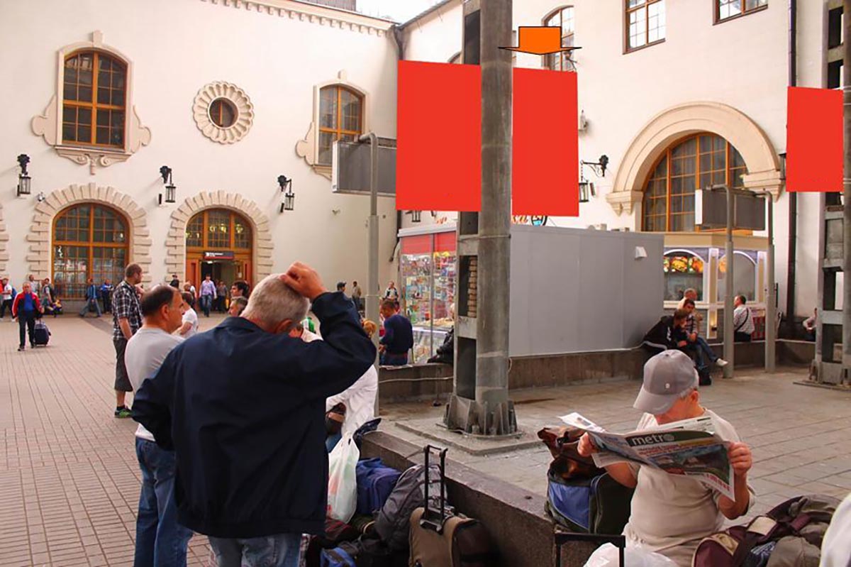 Фотография рекламного носителя, тип: Флаг, адрес: Комсомольская пл., д.2, платформа, поз.31, Москва, Россия. Сторона Б №985146