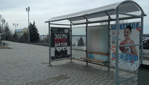 Фотография рекламного носителя, тип: Остановка 1.8x1.2, адрес: Лесная ул., д.23 Х Осипенко ул., поз.1, Самара, Самарская область, Россия. Сторона B1 №829399