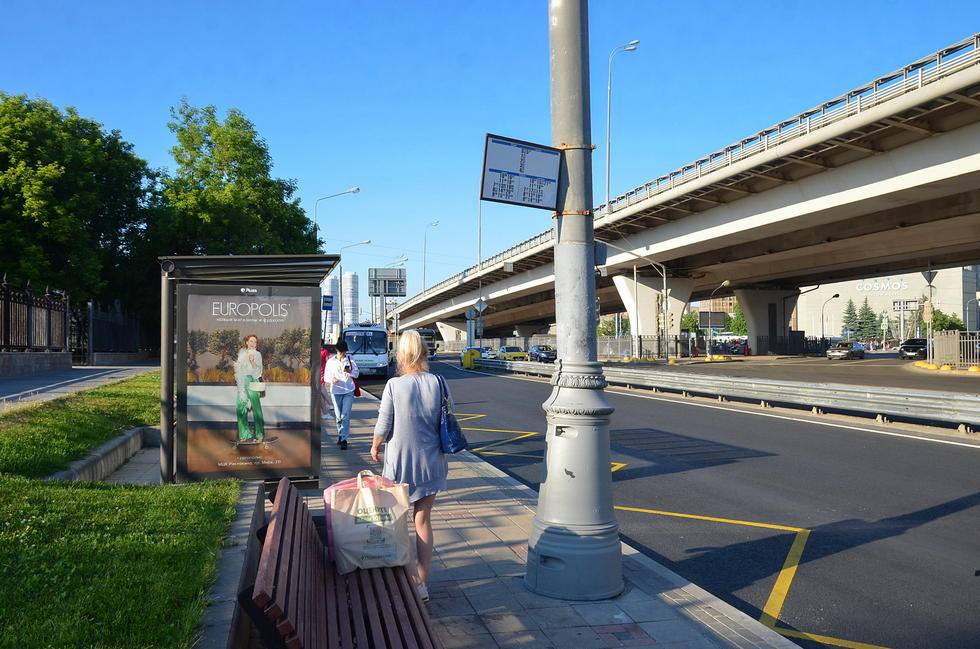 Фотография рекламного носителя, тип: Остановка 1.8x1.2, адрес: Мира пр-т., д.111-109, поз.1, Москва, Россия. Сторона Б №335319