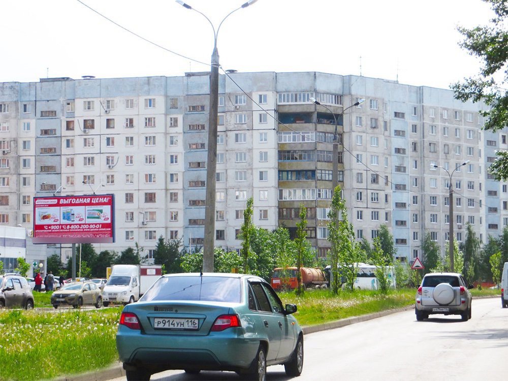 Фотография рекламного носителя, тип: Билборд 3x6, адрес: Фучика ул., между д.22 и д.24, Казань, Республика Татарстан, Россия. Сторона B №761318