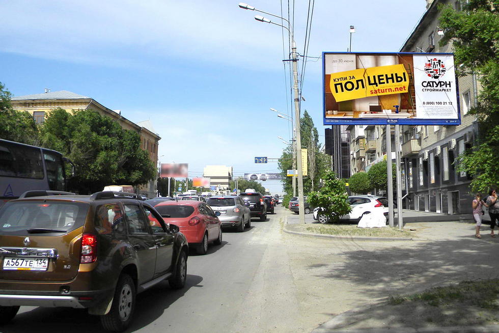 Фотография рекламного носителя, тип: Билборд 3x6, адрес: Маршала Рокоссовского ул. Х Невская ул., Волгоград, Волгоградская область, Россия. Сторона А №337806