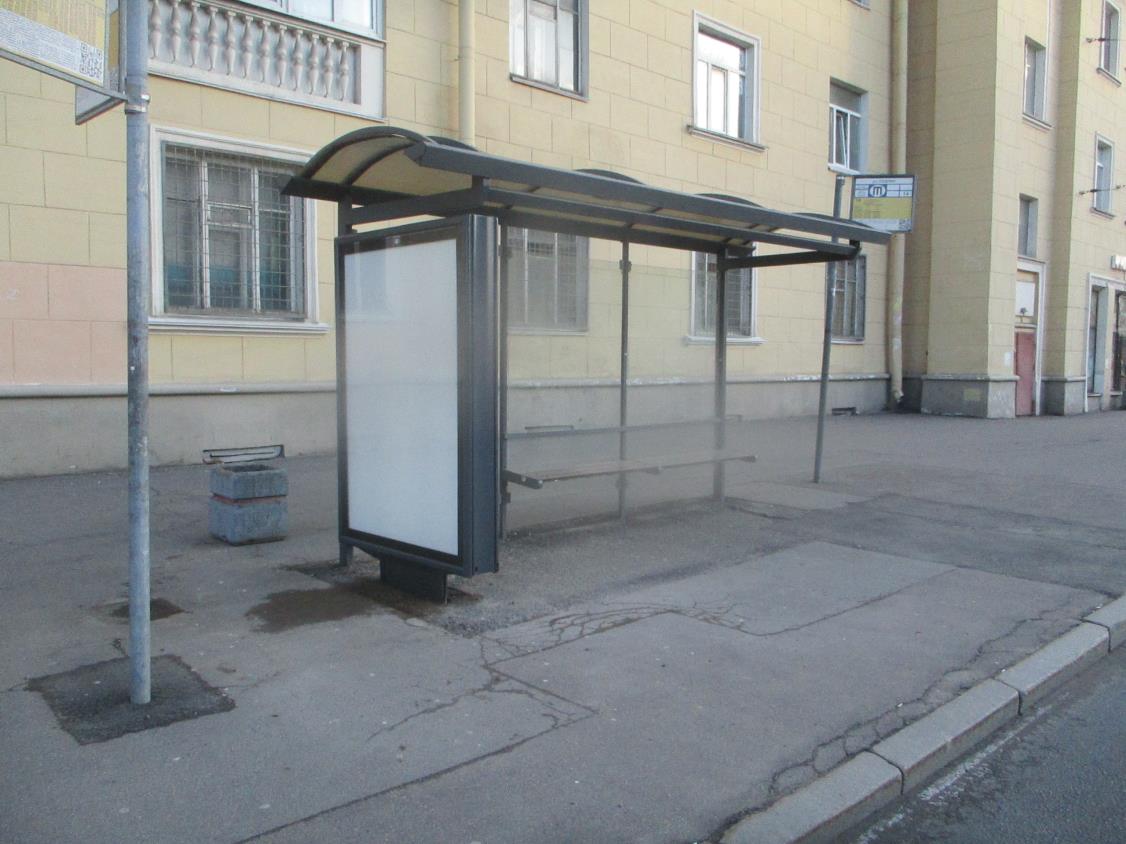 Фотография рекламного носителя, тип: Остановка 1.8x1.2, адрес: Седова ул., д.80, Санкт-Петербург, Россия. Сторона Б №811618