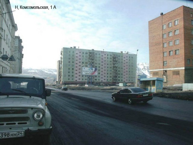 Фотография рекламного носителя, тип: Билборд 3x6, адрес: Комсомольская ул., д.1, Норильск, Красноярский край, Россия. Сторона А №778366