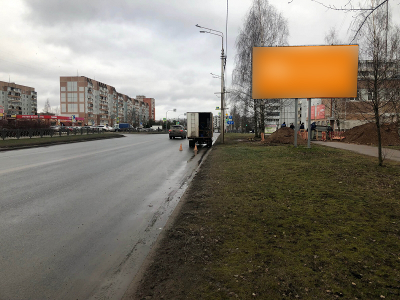 Фотография рекламного носителя, тип: Билборд 3x6, адрес: Коммунальная ул., д.62, Псков, Псковская область, Россия. Сторона А №818086