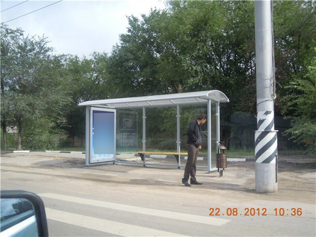 Фотография рекламного носителя, тип: Остановка 1.8x1.2, адрес: Московское ш., ост. Терминал, Саратов, Саратовская область, Россия. Сторона А №747442