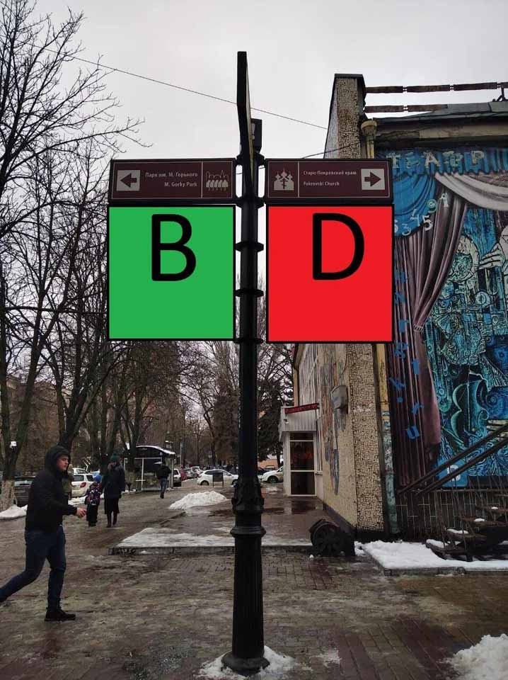 Фотография рекламного носителя, тип: Дорожный указатель, адрес: Университетский пер., д.46 X Суворова ул., Ростов-на-Дону, Ростовская область, Россия. Сторона Б1 №1087263