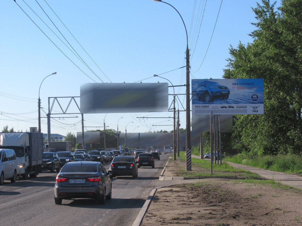 Фотография рекламного носителя, тип: Билборд 3x6, адрес: Окружное ш., д.9, Вологда, Вологодская область, Россия. Сторона А №523720