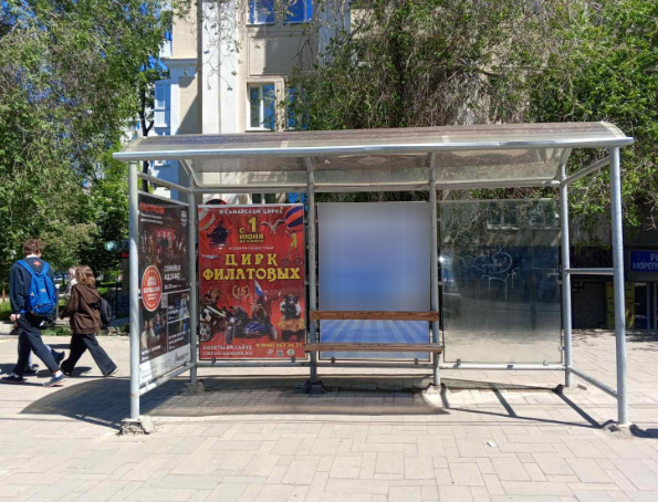 Фотография рекламного носителя, тип: Остановка 1.8x1.2, адрес: Полевая ул.,д.68 Х Галактионовская ул., поз.2, Самара, Самарская область, Россия. Сторона A1 №829465