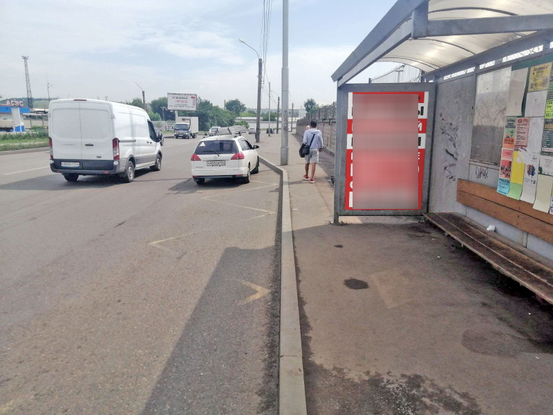 Фотография рекламного носителя, тип: Остановка 1.8x1.2, адрес: Глинки ул., ост. Крастэц, Красноярск, Красноярский край, Россия. Сторона А №1046459