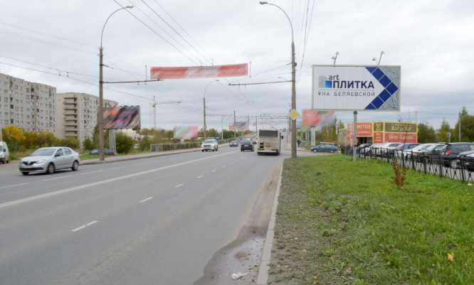Фотография рекламного носителя, тип: Билборд 3x6, адрес: Ленинградская ул., д.71 в створе с Гончарной ул., Вологда, Вологодская область, Россия. Сторона А1-А3 №1073401