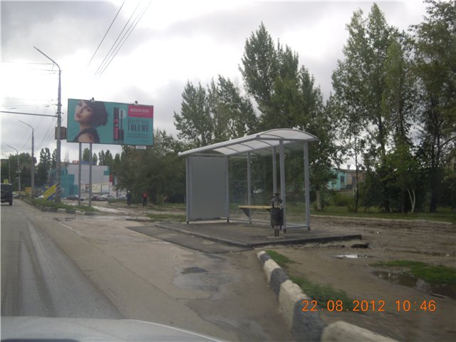 Фотография рекламного носителя, тип: Остановка 1.8x1.2, адрес: Московское ш., ост. Терминал, поз.1, Саратов, Саратовская область, Россия. Сторона А №585875