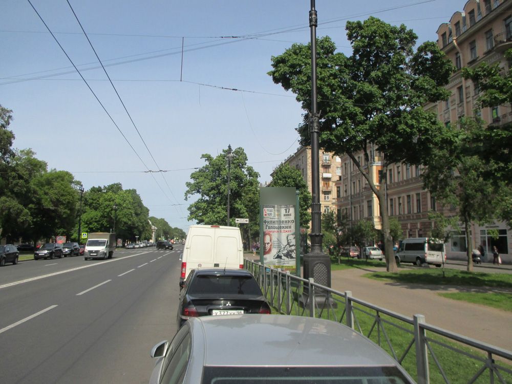 Фотография рекламного носителя, тип: Пиллар 3x1.4, адрес: Большой пр-т., д.58 Х 20-я линия, Санкт-Петербург, Россия. Сторона A №541700