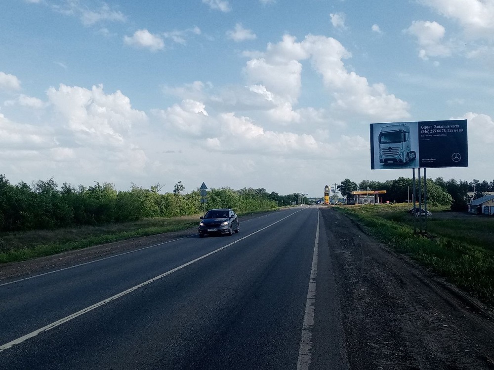 Фотография рекламного носителя, тип: Билборд 3x6, адрес: Большая глушица пос., Самара-Б.Черниговка а/д., Дачная ул., д96В, Самара, Самарская область, Россия. Сторона A №1047346