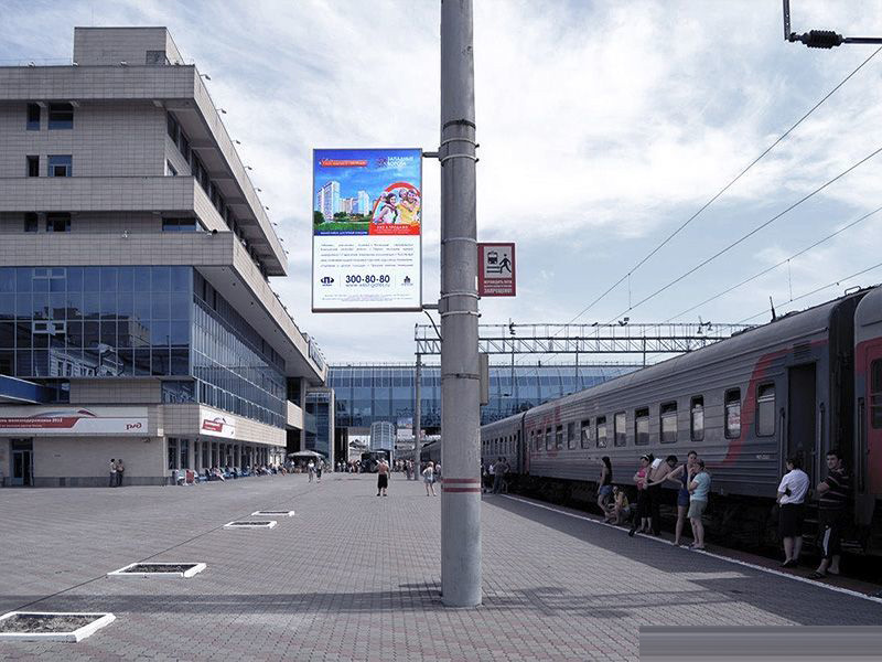 Фотография рекламного носителя, тип: Ситиформат 1.8x1.2, адрес: Привокзальная пл., д.1/2, платформа №1, поз.4, Ростов-на-Дону, Ростовская область, Россия. Сторона Б №987334