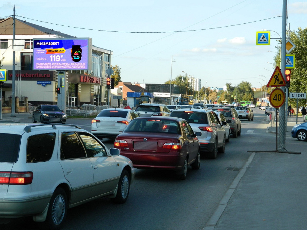 Фотография рекламного носителя, тип: Билборд 3x6, адрес: Червишевский тракт, д.3а Х Степная ул., Тюмень, Тюменская область, Россия. Сторона Б15 №961326