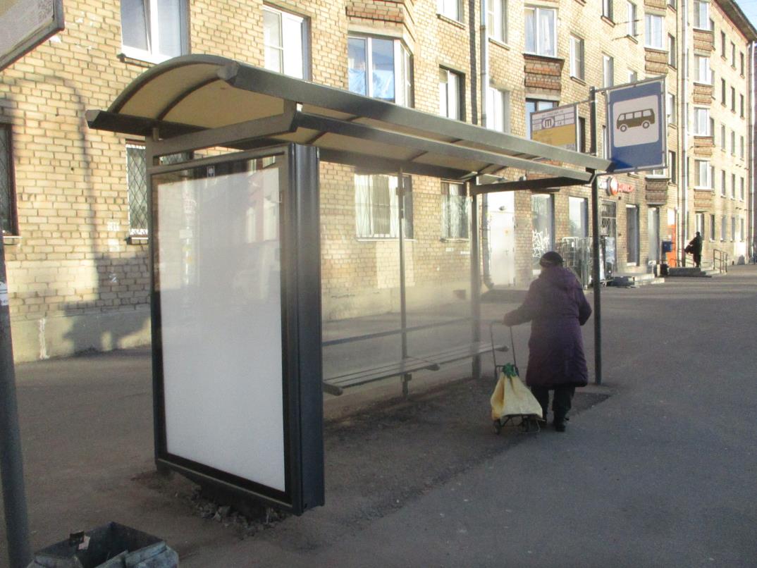 Фотография рекламного носителя, тип: Остановка 1.8x1.2, адрес: Седова ул., д.68, Санкт-Петербург, Россия. Сторона Б №811620