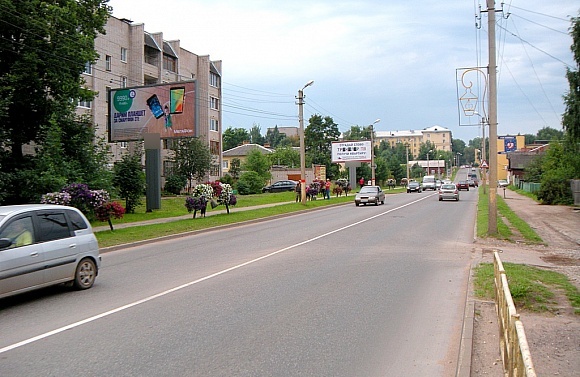 Фотография рекламного носителя, тип: Билборд 3x6, адрес: Либкнехта ул., д.2, Боровичи, Новгородская область, Россия. Сторона B №397516